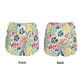 thumbnail image 3 of Yiaed Cartoon Flowers Print Women's Running Shorts with Liner 3 Zipper Pockets Elastic Workout Athletic Gym Yoga Shorts-XX-Large, 3 of 7