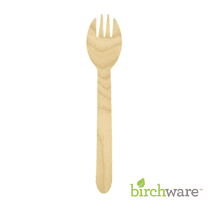 Birchware Compostable Wooden Disposable Sporks, 100 Count