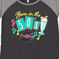 thumbnail image 4 of Inktastic Born in the 50's Record and Music Notes Women's Plus Size T-Shirt, 4 of 5