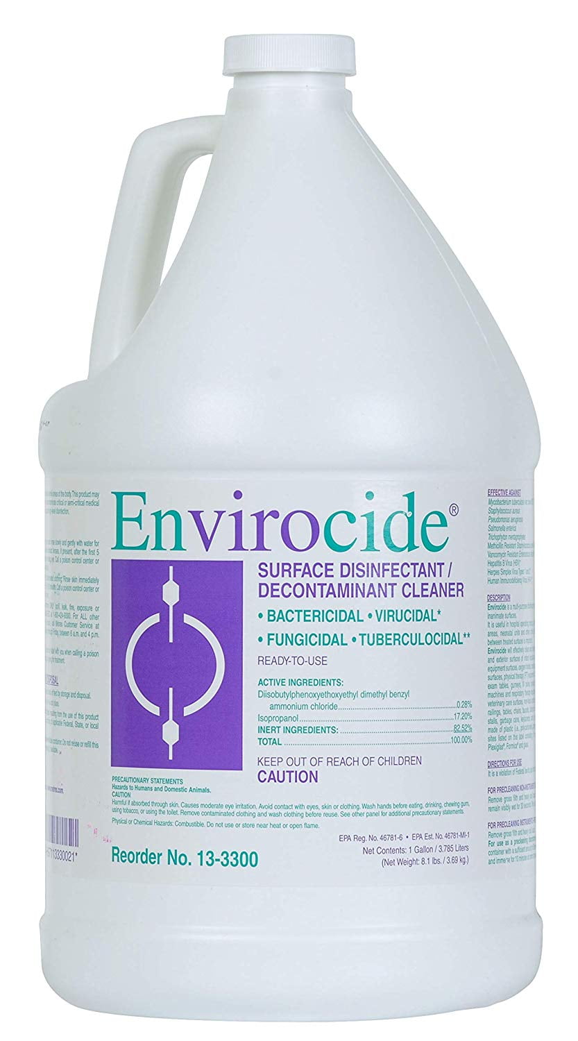 Envirocide Surface Disinfectant Cleaner, Alcohol Based Liquid, Alcohol