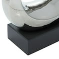 thumbnail image 6 of 10" x 10" Silver Ceramic Swirl Abstract Sculpture with Black Base, by DecMode, 6 of 10