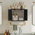 thumbnail image 3 of Bestier Wall-Mounted Bathroom Cabinet Storage over Toilet, Medicine Cabinets,  Kitchen Cabinet with Towel Bar & 4 Hooks in Black, 3 of 11