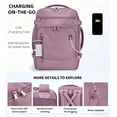 thumbnail image 4 of WANDF 18'' Carry on Travel Backpack with Clear Toiletry Bag,30L Airline Approved Personal Item Bag 18x14x8 with USB Port, Laptop Backpack Casual Daypack for Weekender Business(Pink), 4 of 10
