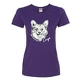 thumbnail image 2 of Cute Corgi Dog Lover Pet Owner Animal Lover Womens Graphic T-Shirt, Purple, Large, 2 of 4
