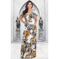 thumbnail image 4 of KOH KOH Long Summer V-Neck Floral Print Kimono Short Sleeves Vintage Hawaiian Casual Cocktail Sundress Sun Gown Maxi Dress For Women Off White X-Large US 14-16 DAN001_A040, 4 of 6