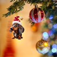 thumbnail image 2 of 1 Pcs Halloween/Christmas Dachshund Dog Decorations, 3D Acrylic Hanging Ornament,Funny Sausage Dog Animal Pendant for Car Interior,Home Holiday Party, Wall,Gifts,8 Styles(C), 2 of 6