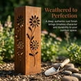 thumbnail image 5 of Rusty Metal Garden Column, 15.7 inches Garden Column Rust Steel Statue without Lid, Modern Garden Sculpture, Metal Patio Landscape Decor, Art Column for Lawn, Porch, Backyard Decoration, Style B, 5 of 9