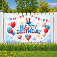 thumbnail image 5 of Patriotic Design Happy Birthday Banner Balloon Decoration Stars Stripes Party Backdrop for Birthday Celebration Independence Day Event Kids Party, 5 of 7
