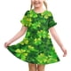 thumbnail image 1 of Niñas Vestido de Día de San Patricio Manga Corta Cuello Redondo Casual para 3-12 Años Niños Verano, 1 of 9