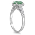thumbnail image 2 of SZUL Women's Green Amethyst and Diamond Halo Ring in 10K White Gold, 2 of 3