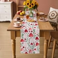 thumbnail image 2 of Valentine's Day Table Runner - 90 Inch Long Pink Red Love Heart Green Botanicalvintage Cotton and Linen Blended Dress Scarves Farmhouse Table Runner for Kitchen Dining, Coffee Table, 13" x 90", 2 of 8