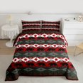 thumbnail image 3 of Feelyou Adult Triangle Aztec Bedding Comforter Set, Rustic Farmhouse Bear Twin Comforter Sets, Red Green Bohemian Reversible Bedding Set, Lightweight Room Decor, 2pcs, 3 of 9