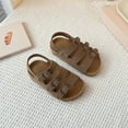 thumbnail image 4 of Gubotare Toddler Boy Sandals Baby Girls Floral Closed Toe Sandals Non-Slip Soft Rubber Sole Toddler Summer Walking Shoes Size 6.5 (Khaki,Toddler 6.5), 4 of 7
