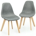 thumbnail image 7 of Gymax Set of 4 Dining Chairs Fabric Cushion Kitchen Side Chairs Gray, 7 of 7