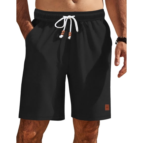 COOFANDY Men's Drawstring Shorts with Elastic Waistband Classic Loose Fit Flat Front Shorts