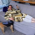 thumbnail image 3 of Black Gold White Marble Pattern Wearable Oversized Blanket,Wearable Blanket Hoodie for Adults,Cozy Hooded Blankets with Super Pockets,Super Warm Fuzzy Pullover for Women & Men, 3 of 6