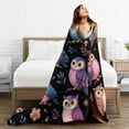 thumbnail image 4 of Owl Blanket Owl Gifts for Women Women Colorful Owls Blanket Soft Flannel Cozy Fleece Fuzzy Plush Warm Bedding Stuff for Users Adults 60 x 80 Inch, 4 of 8