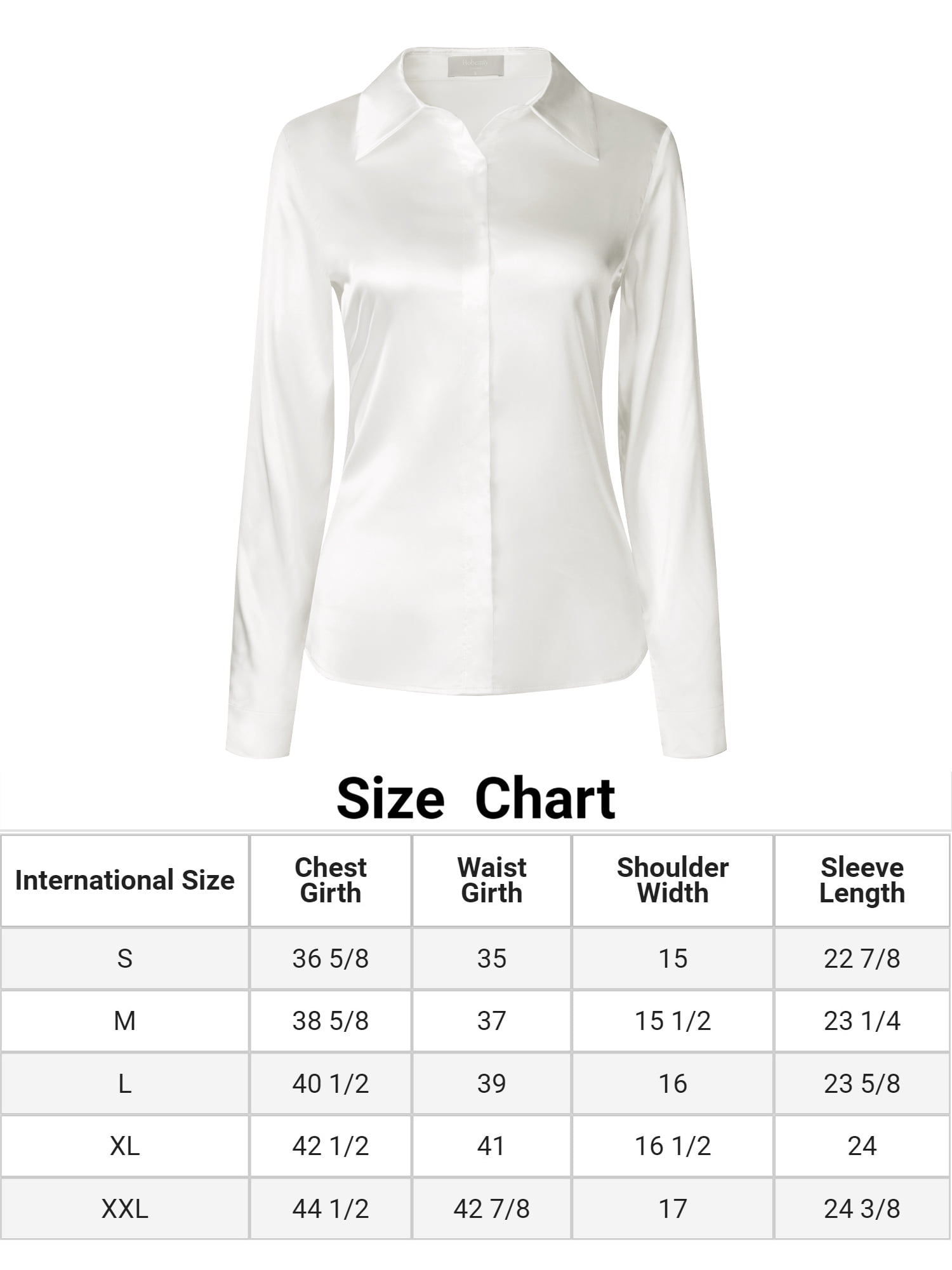 Unique Bargains Women's Lapel V Neck Long Sleeve Silk Office Work Top XL White