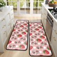 thumbnail image 4 of Kitchen Rugs Sets Of 2,Pink Cow Strawberry Hat Pattern Anti Fatigue Kitchen Mat Rugs Non Slip Washable,Decorative Kitchen Floor Mats for Kitchen,Sink,Laundry,17"x47"+17"x47", 4 of 5