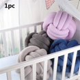 thumbnail image 2 of Almohada de nudo, almohada de bola anudada, cojín de bola de nudo decorativo, almohada de siesta de bebé hecha a mano, felpa suave, para sofá, coche, oficina 27 * 27 cm / rosa, 2 of 5