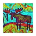 thumbnail image 4 of Elk in Fauvist Hues - Canvas, 4 of 25