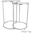 thumbnail image 4 of Round End Tables Set, Mirrored Tops, Nesting, 2 PCS, 4 of 4