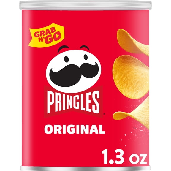 Pringles Original Potato Crisps Chips, Lunch Snacks, 1.3 oz Canister