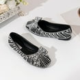 thumbnail image 5 of Aueoeo Squre Toe Flats Ballets Shoes Trendy Dress Shoes For Women With Artificial Pearl Press Rhinestone Decoration, 5 of 8