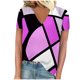 thumbnail image 1 of Camisetas de Manga Corta para las Mujeres de Cuello en V Sólido Casual Camiseta, 95% Poliéster 5% Spandex Vintage Ligero Top para Diario, Fiesta Y Primavera, 1 of 4
