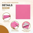 thumbnail image 3 of Uxcell Foil Candy Wrappers Chocolate Wrapping Paper for Homemade Caramel DIY Candies Decoration Chocolate Cake Packaging Pink 4x4 Inch, 3 of 6