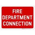 thumbnail image 1 of Fire Department Connection Sign, Red Background,, 1 of 1
