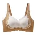thumbnail image 3 of HOWPAY Wireless Bras For Women No Underwire Push Up Adjustable Straps Deep V Full Coverage Bralettes With Support Comfortable Soft T-Shirt Bra Beige 34, 3 of 6