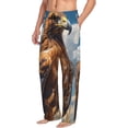 thumbnail image 6 of Sikiie Blue Sky White Cloud Eagle Mens Pajama Pants Sleep & Lounge Pants, PJ Bottoms With elastic waistb and Pockets X-Large, 6 of 6