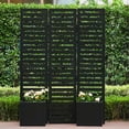 thumbnail image 5 of EuKer Privacy Planter Tall Outdoor, 3-Panel Metal Planter Box with Trellis for Patios, Balconies, Yards, Black, 5 of 6