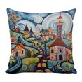 thumbnail image 1 of Funda Almohada Hecha A Mano Likrtyny Bordadas Casa Colorida Bricolaje 11CT, 1 of 9