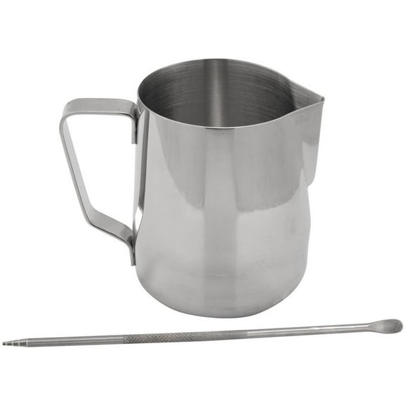 Milk Frothing Pitcher 350Ml (12Oz)Steaming Pitchers Stainless Steel Milk Coffee Cappuccino Latte Art Steam Pitchers Milk Jug Cup with Decorating Pen