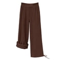 thumbnail image 7 of Girls Sweatpants Kids Drawstring Hem Oversized Pants Teen Girls Wide Leg Baggy Pants Pockets Classic Elastic Waist Trousers, 7 of 7