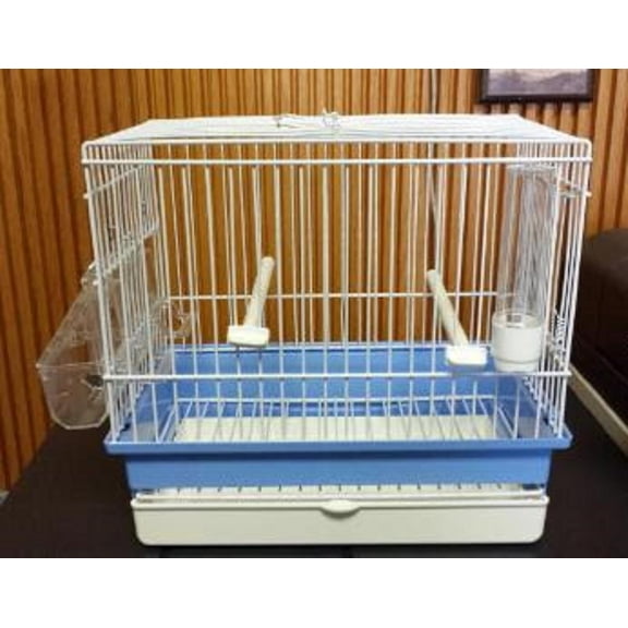 I064A White and Blue Song Bird CAGE