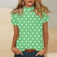 thumbnail image 2 of Edvintorg Tops for Women Trendy Polka Dot Loose Fit Crew Neck Short Sleeve Casual Shirts Womens Clothing Green XL, 2 of 6