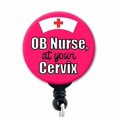 thumbnail image 1 of Bobine de Badge Rétractable - Infirmière OB à Votre Cervicale Rose - Porte-Badge, 1 of 4