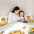 thumbnail image 4 of Manfei Cartoon Dalmatian Twin Comforter Sets, Farmhouse Sunflower Groovy Bedding Set, Yellow, Gray Reversible, 2 Pieces, 1 Comforter and 1 Pillowcase, 4 of 7