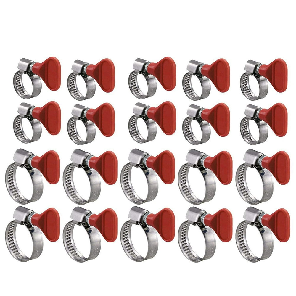 Wideskall 20 Pieces Key Type Twist Adjustable Stainless Steel Hose