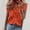Orange, variant on Ichuanyi Womens Shirts , Women's Summer Ruffle V-Neck Short Sleeve Solid Color Casual T-Shirt Tops