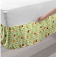 thumbnail image 2 of Floral Bed Skirt, Flowers Ladybugs Leaves on Summer Striped Background Baby Motif, Elastic Bedskirt Dust Ruffle Wrap Around for Bedding Decor, 4 Sizes, Red Orange Lime Green, by Ambesonne, 2 of 2