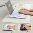 thumbnail image 4 of Wireless Keyboard and Mouse Combo with 9 Backlit, Wrist Rest & Phone Holder, White, 4 of 8