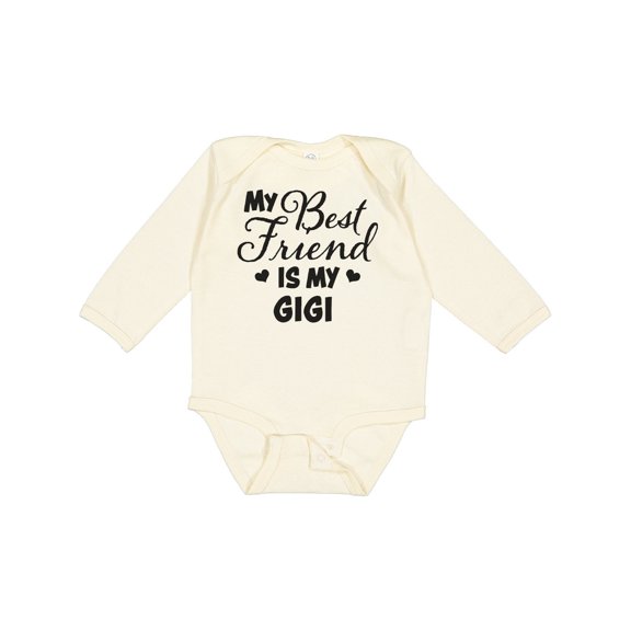 Inktastic My Best Friend is My Gigi with Hearts Boys or Girls Long Sleeve Baby Bodysuit