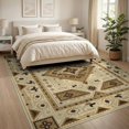 thumbnail image 3 of ODIKA 8'x10' Washable Area Rug Farmhouse Patchwork Layout Spotted Abstract Inspired Bordered Cow Flowing for Dining Room, Large Office, Lounge, Non-Slip Chair-Friendly Mat, 3 of 7