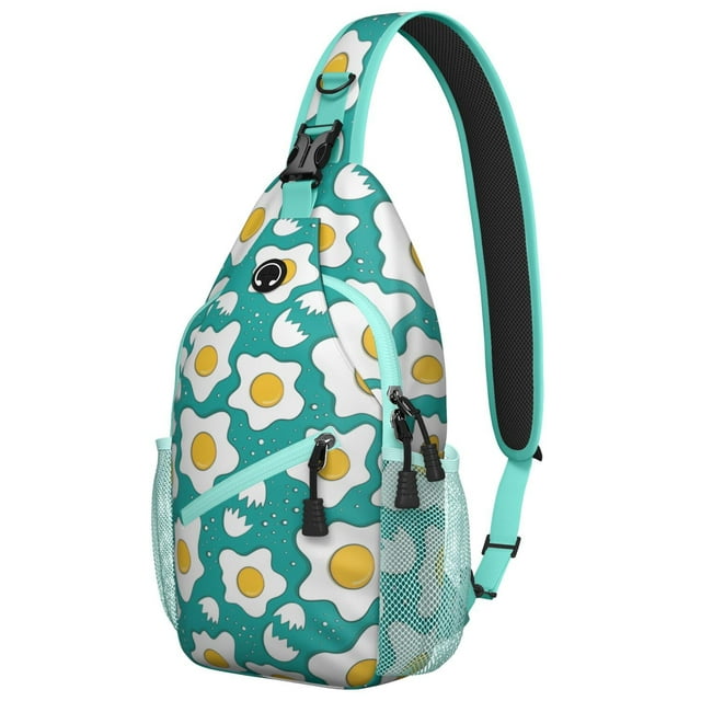 Breakfast-Themed Shoulder Backpack - Durable & Comfortable Crossbody Bag for Climbing, Commuting & Casual Urban Use - Cooking-Inspired Chick Pattern with Versatile Wear - Ideal for Travelers