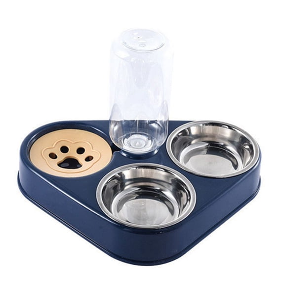 Non-Skid Eco-Friendly Feeder Dog Cage Accessory Food Water Water Dispenser Stainless Steel Pet Dog Feeder Dog Bowls Dog Supplies Cat Bowls BLUE
