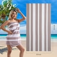thumbnail image 3 of Smuge 2 Pack Oversized Cabana Stripe Beach Towels, 60x30 inches Microfiber Outdoor Large Swim Towel for Adults (Coffee), 3 of 9